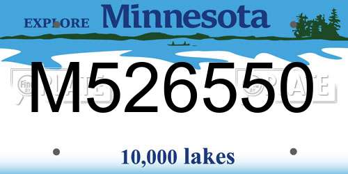 M526550 Minnesota License Plate