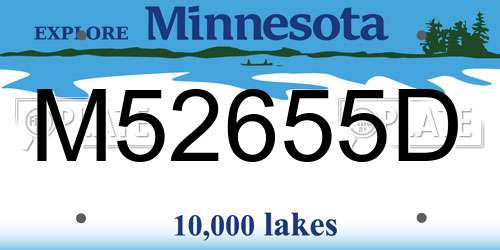M52655D Minnesota License Plate