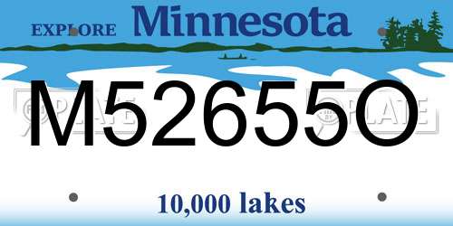 M52655O Minnesota License Plate