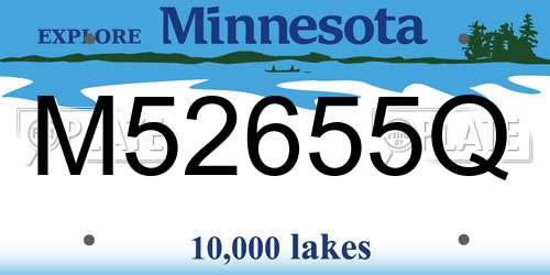 M52655Q Minnesota License Plate