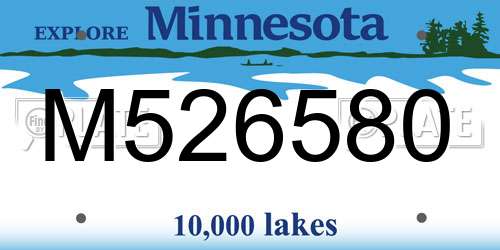 M526580 Minnesota License Plate