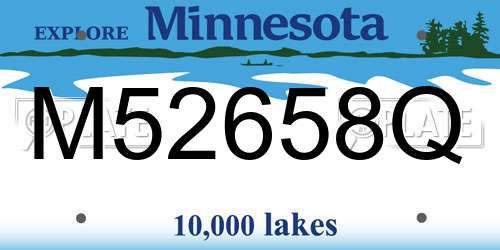 M52658Q Minnesota License Plate