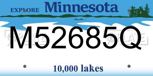 M52685Q Minnesota License Plate