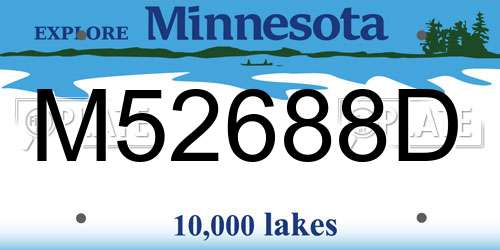 M52688D Minnesota License Plate