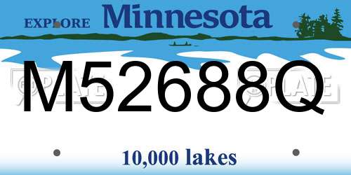 M52688Q Minnesota License Plate