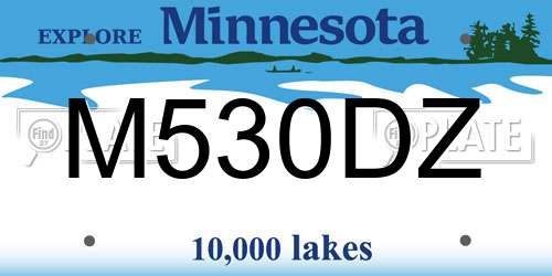 M530DZ Minnesota License Plate