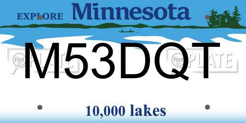 M53DQT Minnesota License Plate