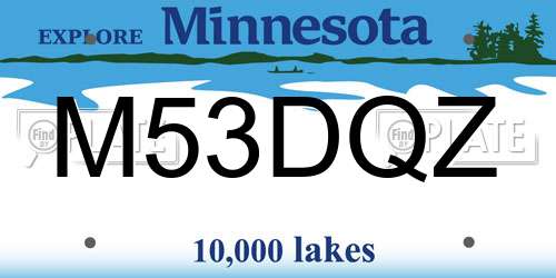 M53DQZ Minnesota License Plate