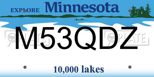 M53QDZ Minnesota License Plate