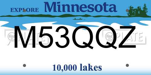 M53QQZ Minnesota License Plate