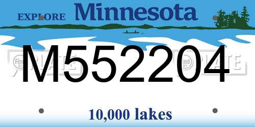 M552204 Minnesota License Plate
