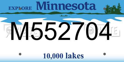 M552704 Minnesota License Plate