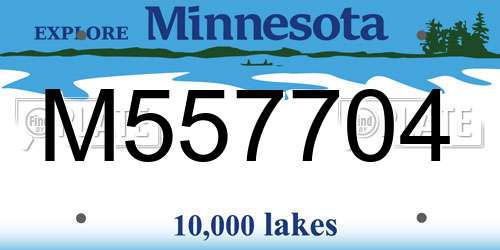 M557704 Minnesota License Plate