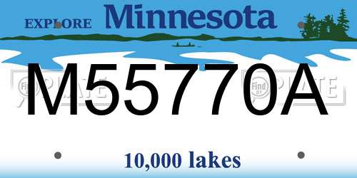 M55770A Minnesota License Plate