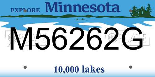 M56262G Minnesota License Plate
