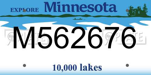 M562676 Minnesota License Plate