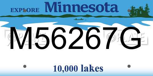 M56267G Minnesota License Plate