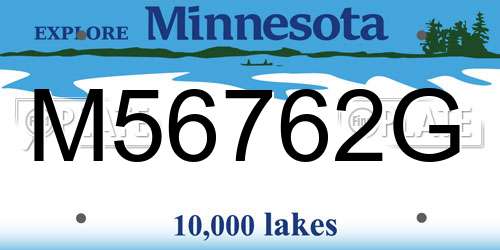 M56762G Minnesota License Plate