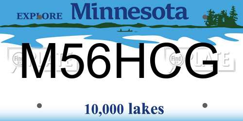 M56HCG Minnesota License Plate