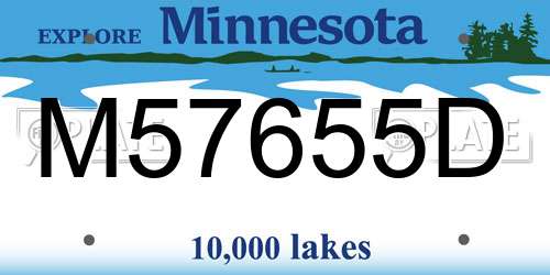 M57655D Minnesota License Plate