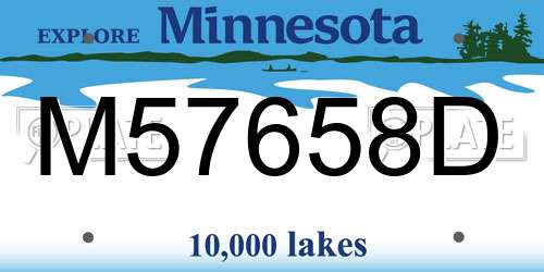 M57658D Minnesota License Plate