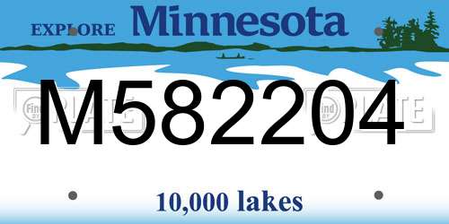 M582204 Minnesota License Plate