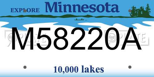 M58220A Minnesota License Plate