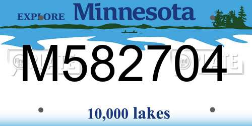 M582704 Minnesota License Plate