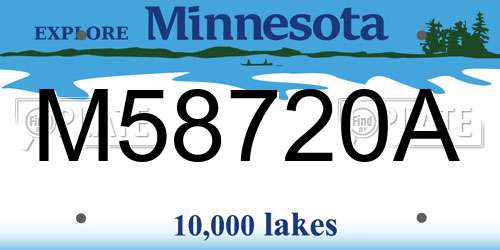 M58720A Minnesota License Plate