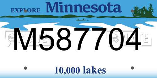 M587704 Minnesota License Plate