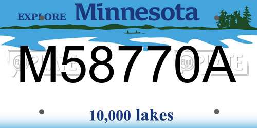 M58770A Minnesota License Plate
