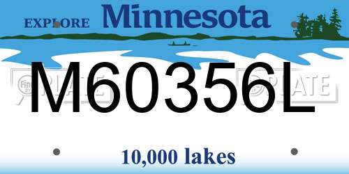 M60356L Minnesota License Plate