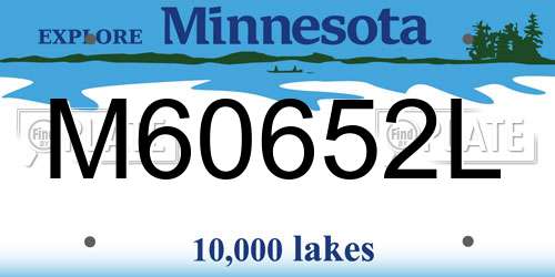 M60652L Minnesota License Plate