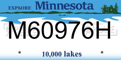 M60976H Minnesota License Plate