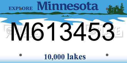 M613453 Minnesota License Plate