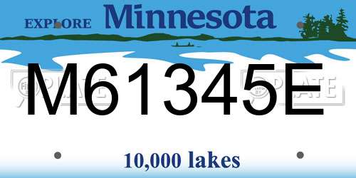 M61345E Minnesota License Plate