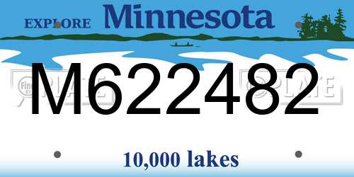 M622482 Minnesota License Plate