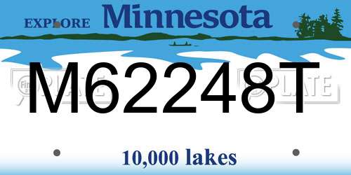 M62248T Minnesota License Plate
