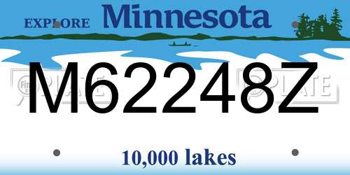 M62248Z Minnesota License Plate