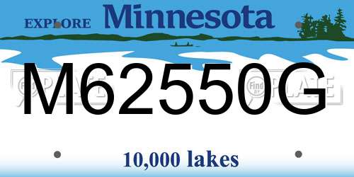 M62550G Minnesota License Plate