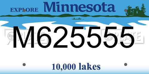 M625555 Minnesota License Plate
