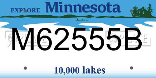 M62555B Minnesota License Plate