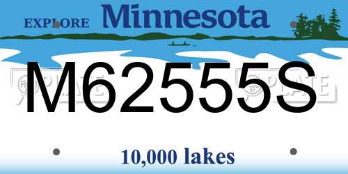 M62555S Minnesota License Plate