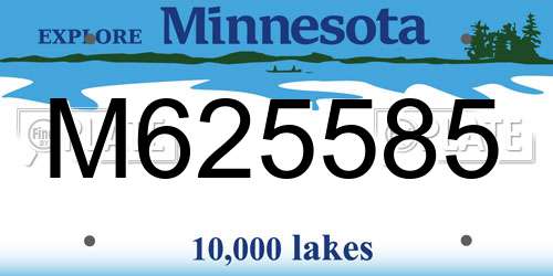 M625585 Minnesota License Plate