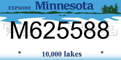 M625588 Minnesota License Plate