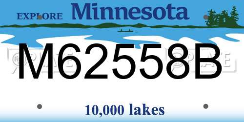 M62558B Minnesota License Plate