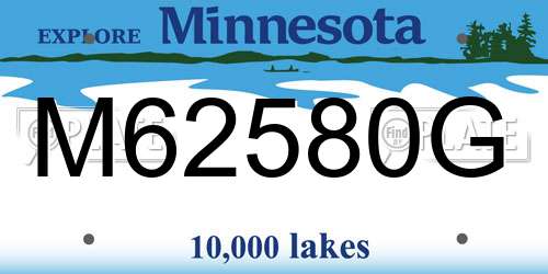M62580G Minnesota License Plate