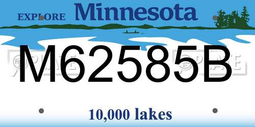 M62585B Minnesota License Plate
