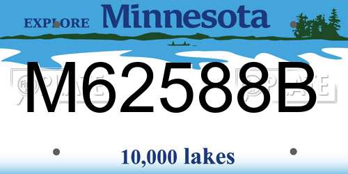 M62588B Minnesota License Plate