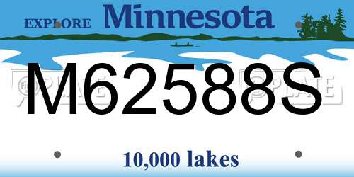 M62588S Minnesota License Plate